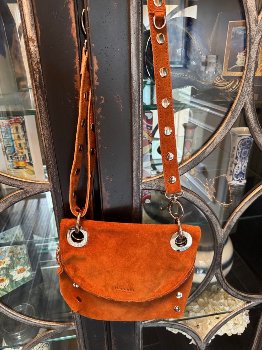 Hammitt Rust Suede Crossbody with Silver Hardware - Picture 2 of 16